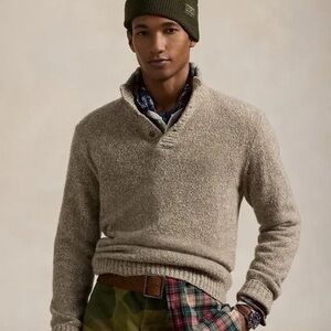 Ralph Lauren Speckled Wool-Blend Mockneck Sweater